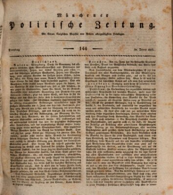 Münchener politische Zeitung (Süddeutsche Presse) Freitag 20. Juni 1817