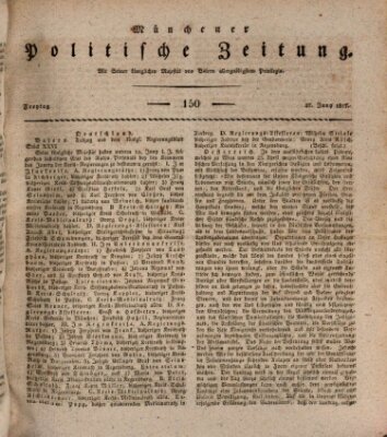 Münchener politische Zeitung (Süddeutsche Presse) Freitag 27. Juni 1817