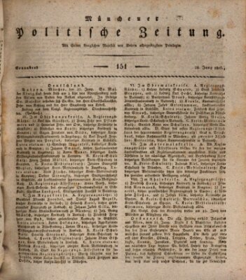 Münchener politische Zeitung (Süddeutsche Presse) Samstag 28. Juni 1817