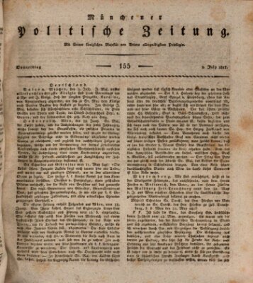 Münchener politische Zeitung (Süddeutsche Presse) Donnerstag 3. Juli 1817