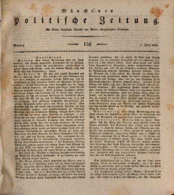 Münchener politische Zeitung (Süddeutsche Presse) Montag 7. Juli 1817