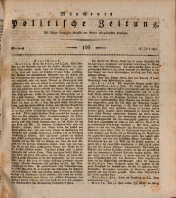 Münchener politische Zeitung (Süddeutsche Presse) Mittwoch 16. Juli 1817