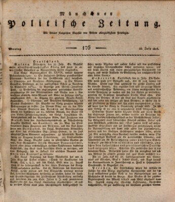 Münchener politische Zeitung (Süddeutsche Presse) Montag 28. Juli 1817