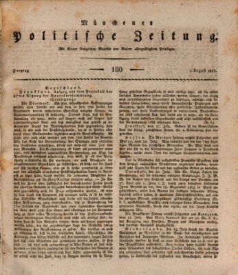 Münchener politische Zeitung (Süddeutsche Presse) Freitag 1. August 1817