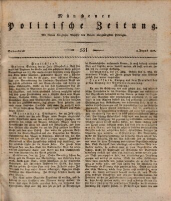 Münchener politische Zeitung (Süddeutsche Presse) Samstag 2. August 1817