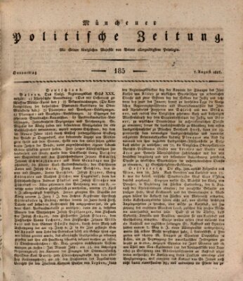 Münchener politische Zeitung (Süddeutsche Presse) Donnerstag 7. August 1817