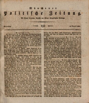 Münchener politische Zeitung (Süddeutsche Presse) Dienstag 19. August 1817