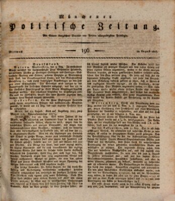 Münchener politische Zeitung (Süddeutsche Presse) Mittwoch 20. August 1817