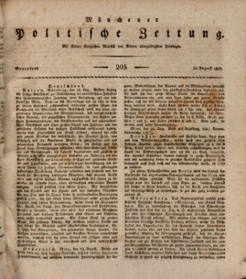 Münchener politische Zeitung (Süddeutsche Presse) Samstag 30. August 1817