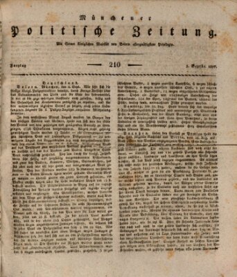 Münchener politische Zeitung (Süddeutsche Presse) Freitag 5. September 1817