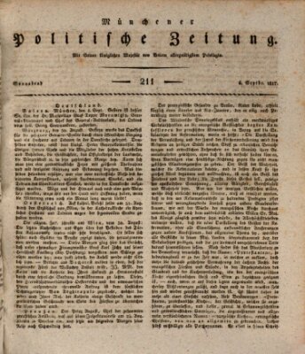 Münchener politische Zeitung (Süddeutsche Presse) Samstag 6. September 1817