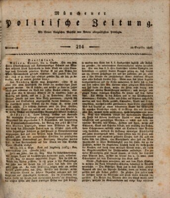 Münchener politische Zeitung (Süddeutsche Presse) Mittwoch 10. September 1817