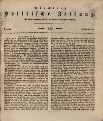 Münchener politische Zeitung (Süddeutsche Presse) Freitag 19. September 1817