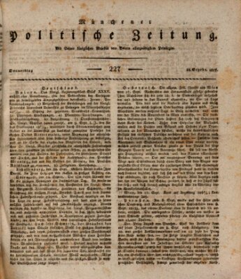 Münchener politische Zeitung (Süddeutsche Presse) Donnerstag 25. September 1817