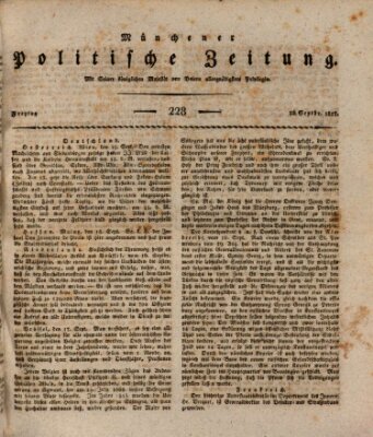 Münchener politische Zeitung (Süddeutsche Presse) Freitag 26. September 1817