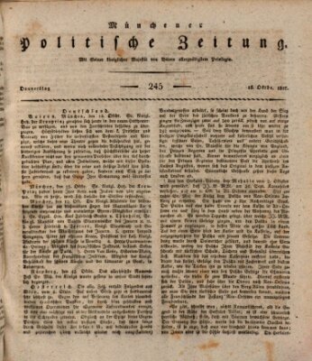 Münchener politische Zeitung (Süddeutsche Presse) Donnerstag 16. Oktober 1817