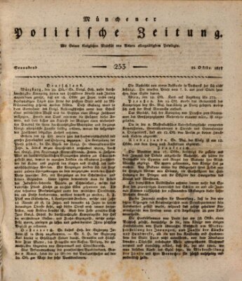 Münchener politische Zeitung (Süddeutsche Presse) Samstag 25. Oktober 1817