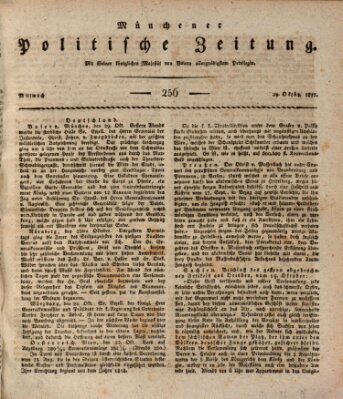 Münchener politische Zeitung (Süddeutsche Presse) Mittwoch 29. Oktober 1817