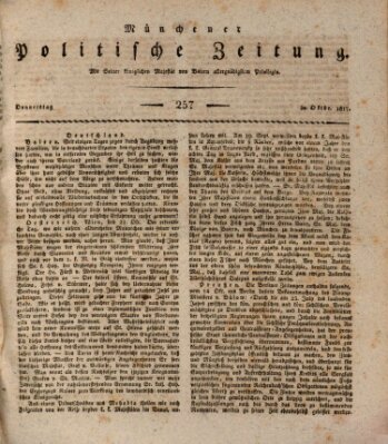 Münchener politische Zeitung (Süddeutsche Presse) Donnerstag 30. Oktober 1817