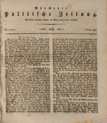 Münchener politische Zeitung (Süddeutsche Presse) Samstag 1. November 1817