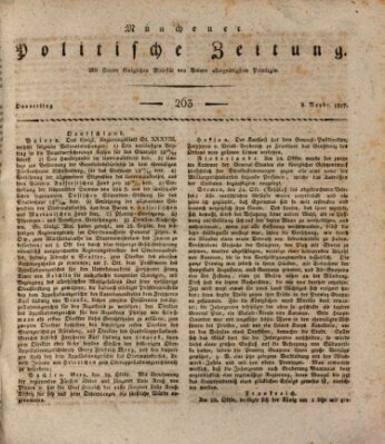 Münchener politische Zeitung (Süddeutsche Presse) Donnerstag 6. November 1817