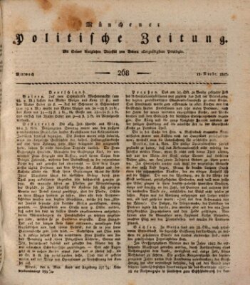 Münchener politische Zeitung (Süddeutsche Presse) Mittwoch 12. November 1817