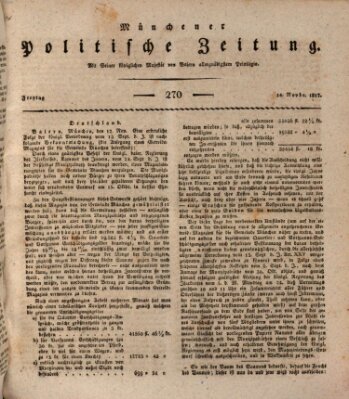 Münchener politische Zeitung (Süddeutsche Presse) Freitag 14. November 1817