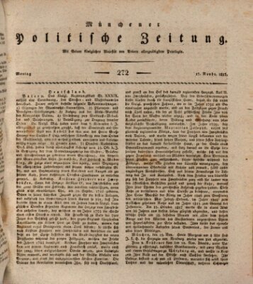 Münchener politische Zeitung (Süddeutsche Presse) Montag 17. November 1817