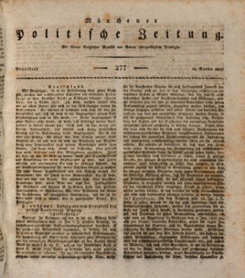 Münchener politische Zeitung (Süddeutsche Presse) Samstag 22. November 1817