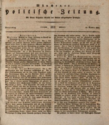 Münchener politische Zeitung (Süddeutsche Presse) Donnerstag 27. November 1817