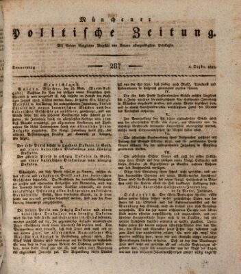 Münchener politische Zeitung (Süddeutsche Presse) Donnerstag 4. Dezember 1817