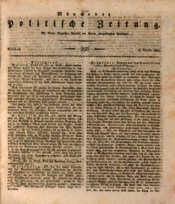 Münchener politische Zeitung (Süddeutsche Presse) Mittwoch 17. Dezember 1817