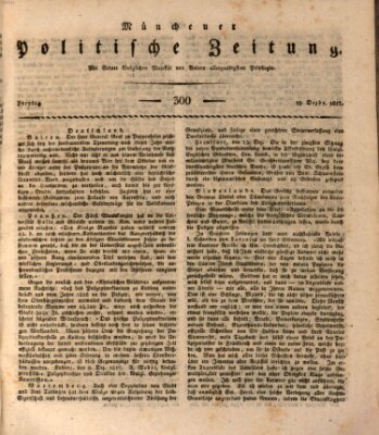 Münchener politische Zeitung (Süddeutsche Presse) Freitag 19. Dezember 1817