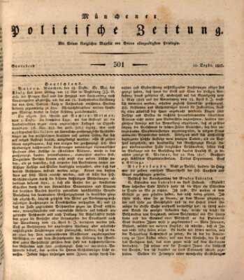 Münchener politische Zeitung (Süddeutsche Presse) Samstag 20. Dezember 1817