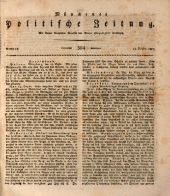 Münchener politische Zeitung (Süddeutsche Presse) Mittwoch 24. Dezember 1817