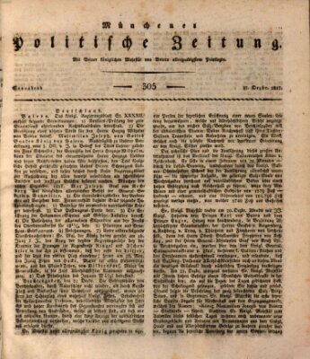 Münchener politische Zeitung (Süddeutsche Presse) Samstag 27. Dezember 1817