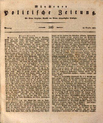 Münchener politische Zeitung (Süddeutsche Presse) Montag 29. Dezember 1817