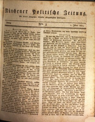 Münchener politische Zeitung (Süddeutsche Presse) Dienstag 2. Januar 1821