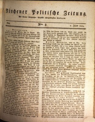 Münchener politische Zeitung (Süddeutsche Presse) Freitag 5. Januar 1821