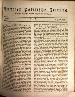 Münchener politische Zeitung (Süddeutsche Presse) Samstag 6. Januar 1821