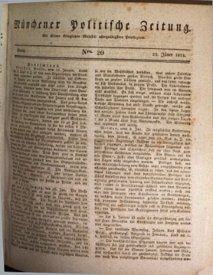 Münchener politische Zeitung (Süddeutsche Presse) Dienstag 23. Januar 1821