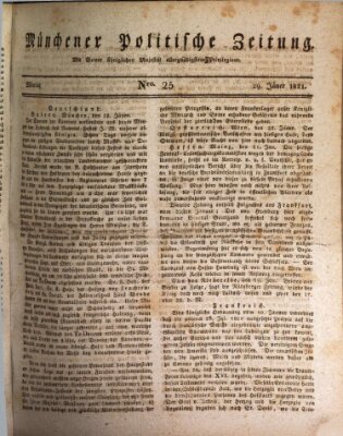 Münchener politische Zeitung (Süddeutsche Presse) Montag 29. Januar 1821