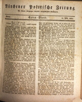 Münchener politische Zeitung (Süddeutsche Presse) Sonntag 18. Februar 1821