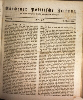 Münchener politische Zeitung (Süddeutsche Presse) Mittwoch 7. März 1821