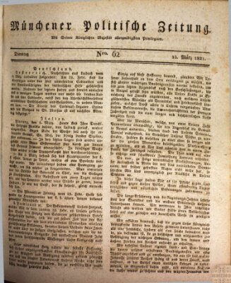 Münchener politische Zeitung (Süddeutsche Presse) Dienstag 13. März 1821