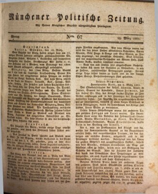 Münchener politische Zeitung (Süddeutsche Presse) Montag 19. März 1821