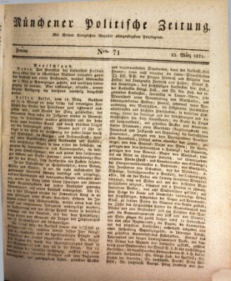 Münchener politische Zeitung (Süddeutsche Presse) Freitag 23. März 1821