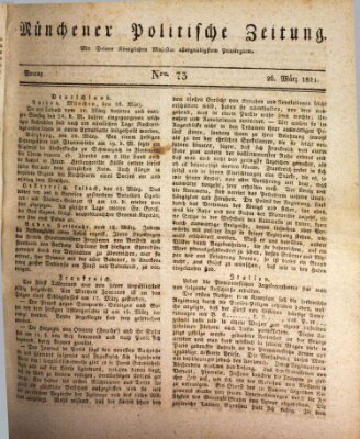 Münchener politische Zeitung (Süddeutsche Presse) Montag 26. März 1821