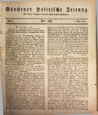 Münchener politische Zeitung (Süddeutsche Presse) Montag 7. Mai 1821