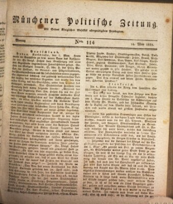 Münchener politische Zeitung (Süddeutsche Presse) Montag 14. Mai 1821